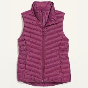 OLD NAVY Water-Resistant Narrow-Channel Puffer Vest Plumeria Size Medium